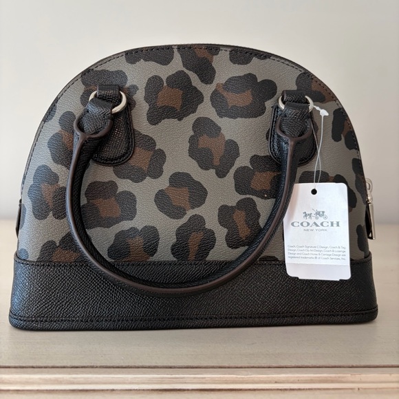 Coach NWT Mini Cora Ocelot Crossbody Dome PVC Satchel - Picture 11 of 11